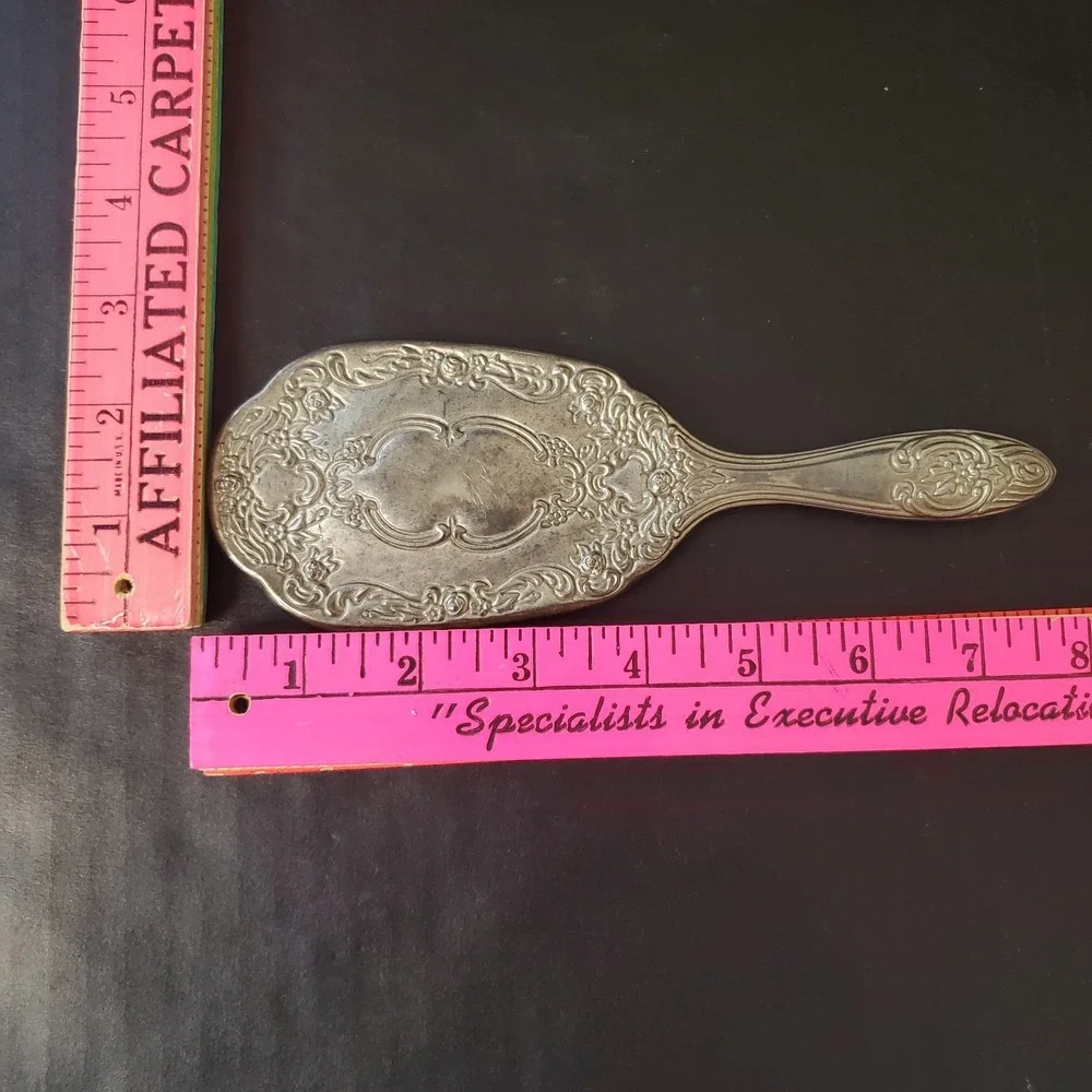Antique Silver Plated Hair Brush Or Hand Held Mirror HANDLE ONLY EMPTY, FOR PART